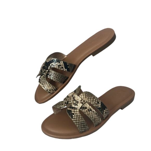 THE DROP- Python print slides/sandals Women’s - Picture 1 of 6